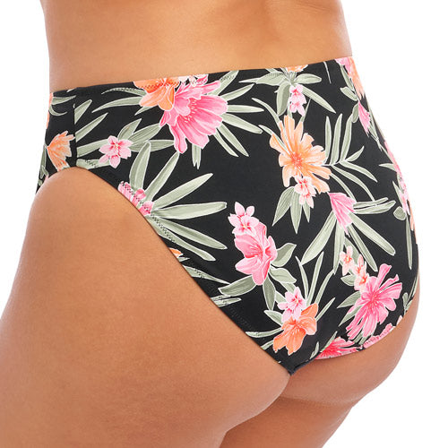Elomi Swim - Dark Tropics Mid Rise Brief - Black - Size 24 Only