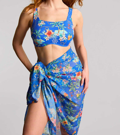 Panache Gina Square Neck Crop Top - Paradiso Print