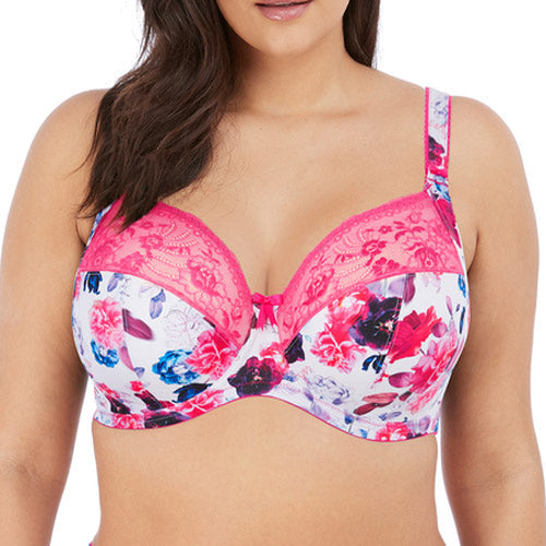 Elomi Morgan Stretch Lace Banded Underwire Bra (4110),38GG,Denim Floral