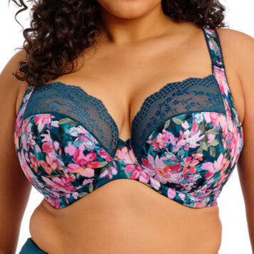 Elomi Lucie UW Plunge Bra - Teal Floral