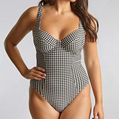 Panache Swim Paloma Balcony Swimsuit - Black Gingham*