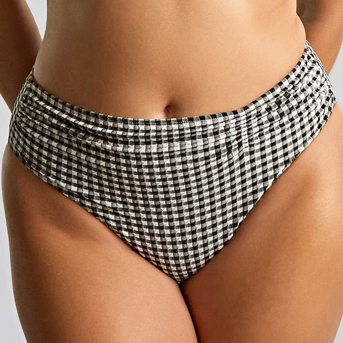 Panache Swim Midi Brief - Black Gingham*