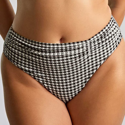 Panache Swim Midi Brief - Black Gingham*