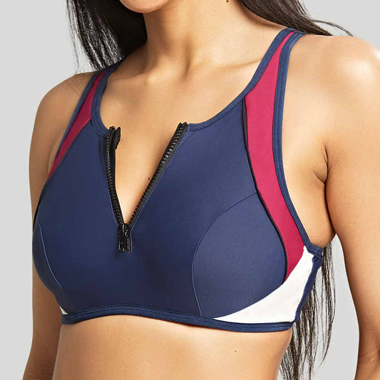 Panache Limitless Crop Top - Navy/Orchid