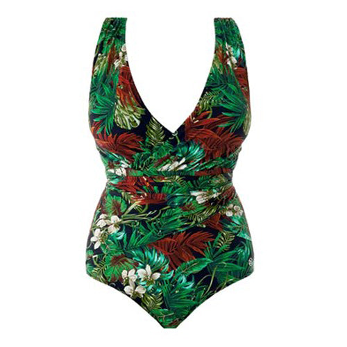 Seaspray Bali Tropical Gathered Swimsuit - Green