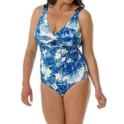 Seaspray Capri Classic Draped Swimsuit -  Long Length - Blue