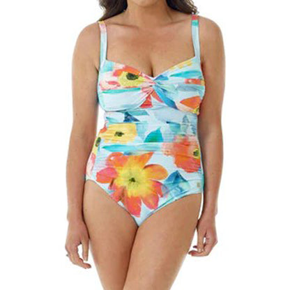 Seaspray Poppy Twist Swimsuit - Long Length - Aqua