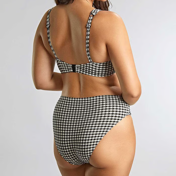 Panache Swim Midi Brief - Black Gingham*