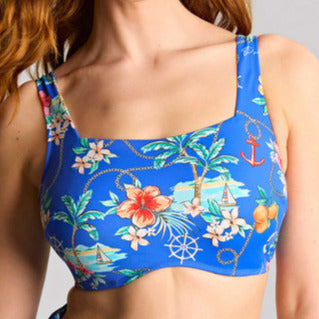 Panache Gina Square Neck Crop Top - Paradiso Print