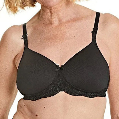 Royce Georgia Wire-Free Moulded T-Shirt Bra - Black