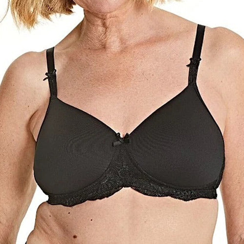 Royce Georgia Wire-Free Moulded T-Shirt Bra - Black