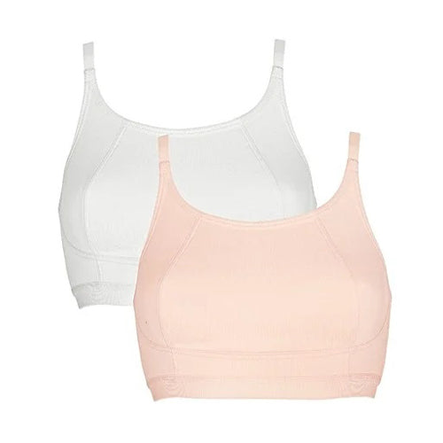 Royce Lola Crop Top Bra (Pk 2) - Peach & White