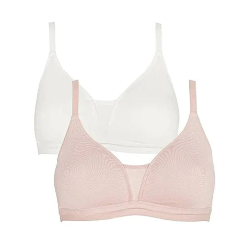 Royce Posie Wire-Free Moulded T-Shirt Bra - Pk2 - Ivory/Blush