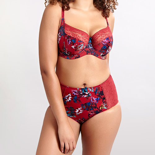 Sculptresse Chi Chi UW Balconnet Bra - Red Floral